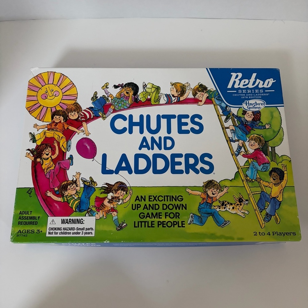 Chutes And Ladders Board Game Retro Series Hasbro Kids Classic Fun Family Game
